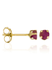 OR ÉCLAT Gold-Ohrstecker "Puces Rubis" mit Edelsteinen