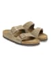 Birkenstock Leder-Pantoletten "Arizona" in Taupe - Weite S