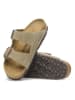 Birkenstock Leder-Pantoletten "Arizona" in Taupe - Weite S