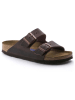 Birkenstock Leren slippers "Arizona" bruin - wijdte N