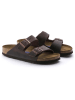 Birkenstock Leder-Pantoletten "Arizona" in Braun - Weite N