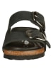 Birkenstock Leder-Pantoletten "Arizona" in Schwarz - Weite S