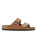 Birkenstock Leren slippers "Arizona" lichtbruin