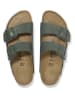 Birkenstock Skórzane klapki "Arizona" w kolorze zielonym