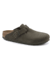 Birkenstock Leder-Clogs "Boston Leve"  in Khaki