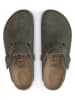 Birkenstock Skórzane chodaki "Boston Leve" w kolorze khaki