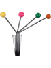 Present Time Wandgarderobe "Neptune" in Silber/ Bunt - (B)21 x (H)11,5 cm