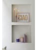 Present Time Druk artystyczny "Ciao" w kolorze pomarańczowym w ramce - 31 x 41 cm