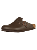 Birkenstock Leder-Clogs "Boston" in Braun - Weite N