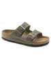Birkenstock Skórzane klapki "Arizona" w kolorze khaki