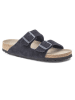 Birkenstock Leder-Pantoletten "Arizona" in Dunkelblau
