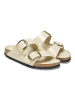 Birkenstock Leder-Pantoletten "Arizona" in Creme - Weite S
