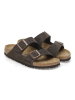Birkenstock Leren slippers "Arizona" bruin