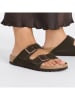 Birkenstock Leren slippers "Arizona" bruin