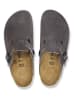 Birkenstock Skórzane chodaki "Boston" w kolorze szarym