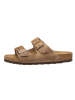 Birkenstock Leren slippers "Arizona" lichtbruin - wijdte N