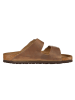 Birkenstock Leren slippers "Arizona" lichtbruin - wijdte S