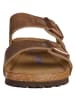Birkenstock Leder-Pantoletten "Arizona" in Hellbraun - Weite S