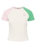 KARI TRAA Trainingsshirt "Linnea" in Creme/ Rosa/ Grün