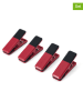 KitchenAid 4-delige set: keukenklemmen rood/zwart - (H)8,6 cm