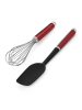 KitchenAid 2-delige bakset zilverkleurig/zwart/rood