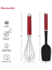KitchenAid 2-delige bakset zilverkleurig/zwart/rood