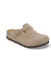 Birkenstock Leder-Clogs "Boston" in Taupe - Weite S