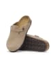 Birkenstock Leder-Clogs "Boston" in Taupe - Weite S