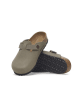 Birkenstock Leren clogs "Boston" grijs - wijdte N