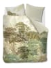 Beddinghouse Mako-satijnen beddengoedset "Arcadia" groen/crème