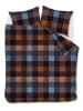 Beddinghouse Flanell-Bettwäsche-Set ''Beckett'' in Braun/ Blau