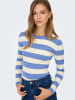 JDY Pullover in Blau/ Weiß