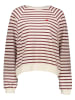 Pieces Sweatshirt in Beige/ Rot