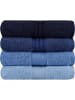 Elizabed 4-delige set: badhanddoeken lichtblauw/blauw/donkerblauw