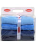 Elizabed 4-delige set: badhanddoeken lichtblauw/blauw/donkerblauw