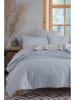 Elizabed 3tlg. Tagesdecken-Set "Solid" in Hellblau/ Hellgrau