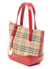 Burberry Henkeltasche in Beige/ Rot - (B)16 x (H)17 x (T)8 cm