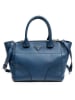 PRADA Skórzana torebka w kolorze niebieskim - 27 x 21,5 x 17,5 cm