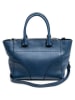 PRADA 2nd Hand Leder-Henkeltasche in Blau - (B)27 x (H)21,5 x (T)17,5 cm