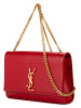 Yves Saint Laurent Skórzana torebka w kolorze czerwonym - 24 x 14 x 5 cm