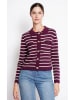 ASSUILI Cardigan in Bordeaux/ Weiß