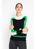ASSUILI Sweter w kolorze czarno-biało-zielonym