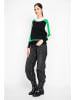 ASSUILI Pullover in Schwarz/ Weiß/ Grün