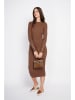 ASSUILI Strickkleid in Braun