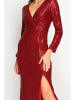 ASSUILI Paillettenkleid in Bordeaux
