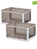 Joybos 2-delige set: opbergkisten bruin/wit - (B)41 x (H)29 x (D)24 cm