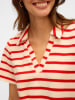 Vero Moda Poloshirt in Creme/ Rot