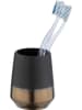 Wenko 2-delige set: tandenborstelbekers "Brandol" zwart - (H)10 x Ø 8 cm