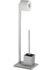 Wenko Toiletborstelgarnituur "Granit" zilverkleurig/grijs - (H)73,5 cm
