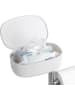 Wenko WC-Garnitur mit Box "Rivazza" in Silber/ Weiß - (B)17 x (H)72,5 x (T)32 cm